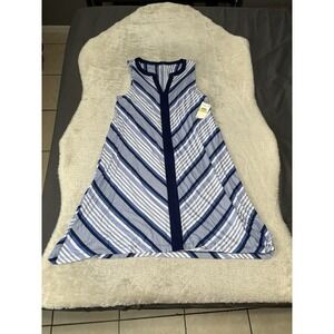 New Tommy Bahama‎ Womens Blue Gown Striped Size Medium NWT